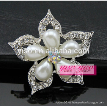 Broche de perlas de cristal de flores con encanto